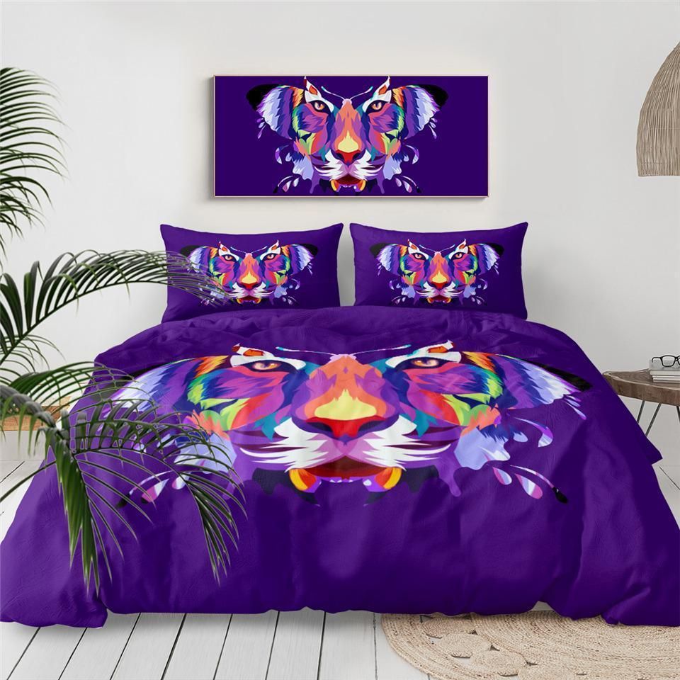 Butterfly And Tiger Face Bedding Set