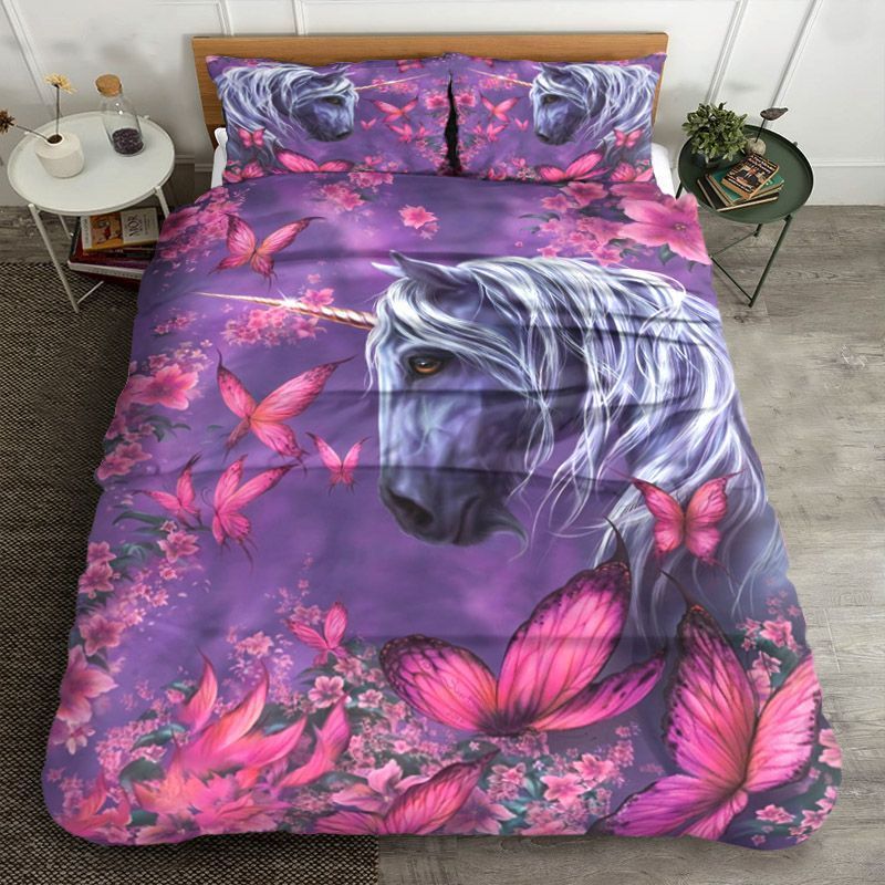 Butterfly And Unicorn Bedding Set