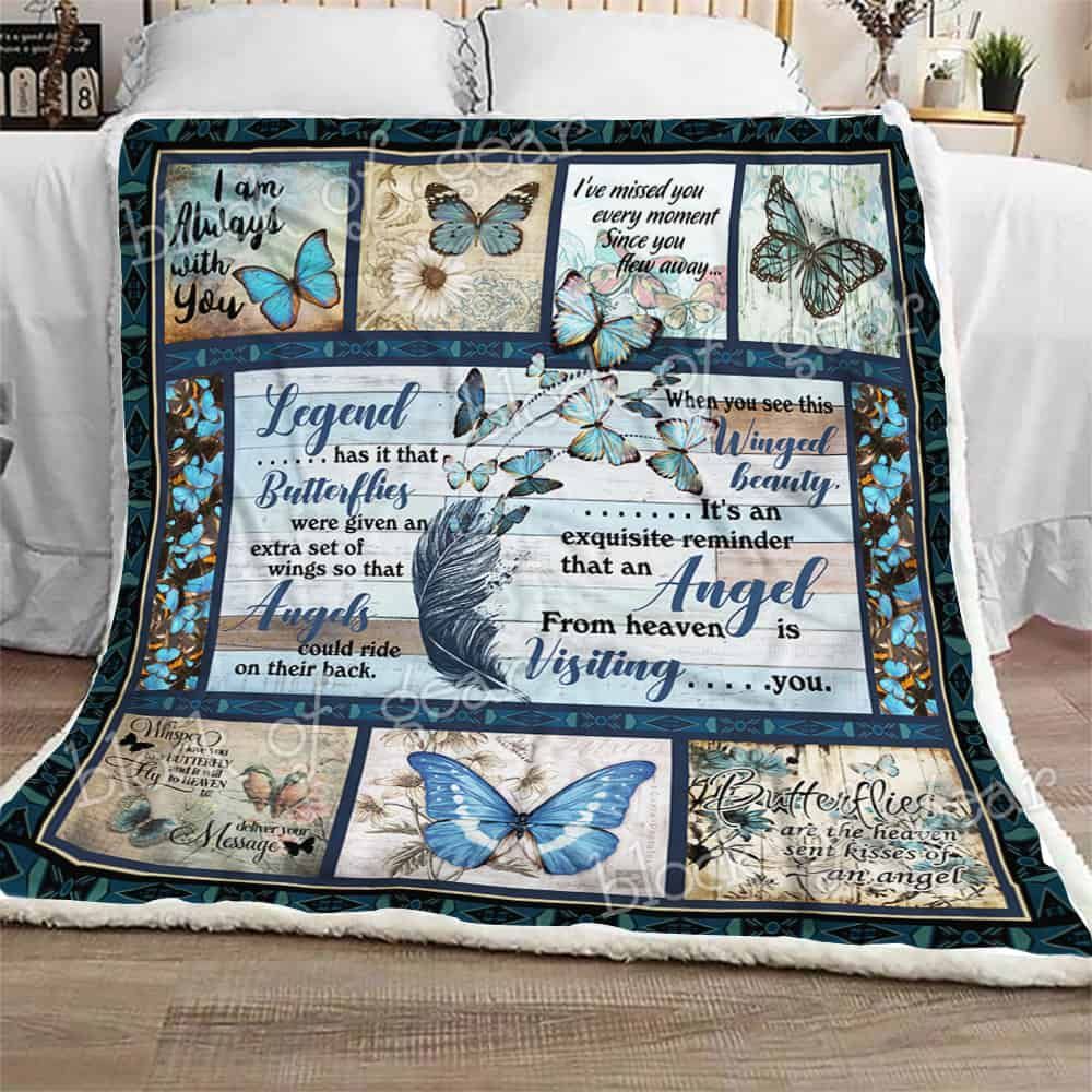 Butterfly Angel From Heaven Fleece Blanket