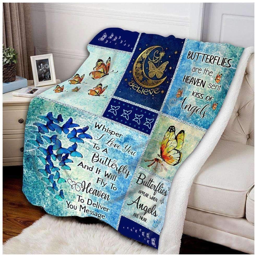 Butterfly Appear When Angels Are Near Sherpa Fleece Blanket
