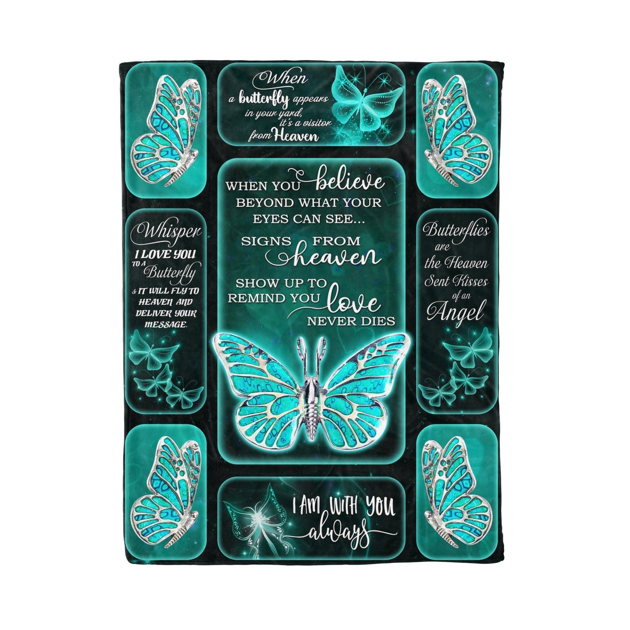 Butterfly Are The Heaven Sent Kisses Of An Angel Sherpa Fleece Blanket