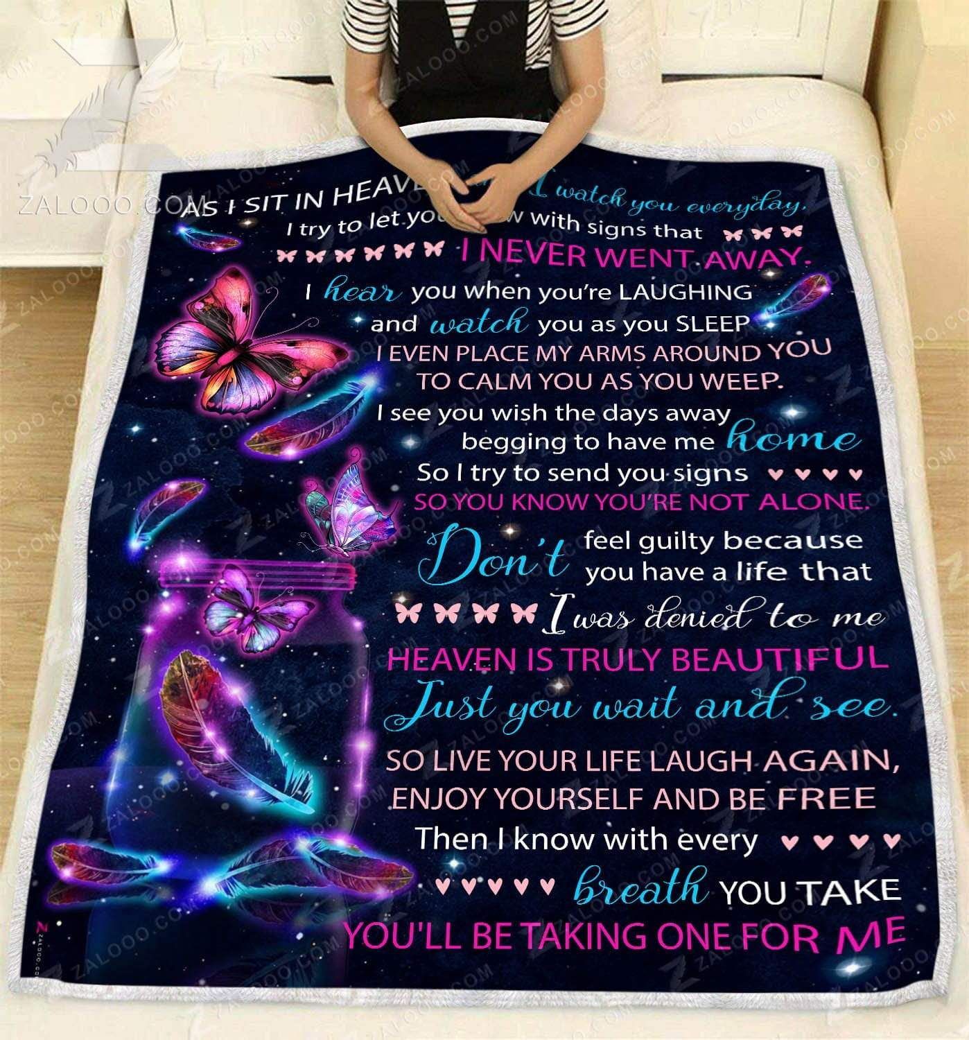 Butterfly As I Sit In Heaven Sherpa Fleece Blanket