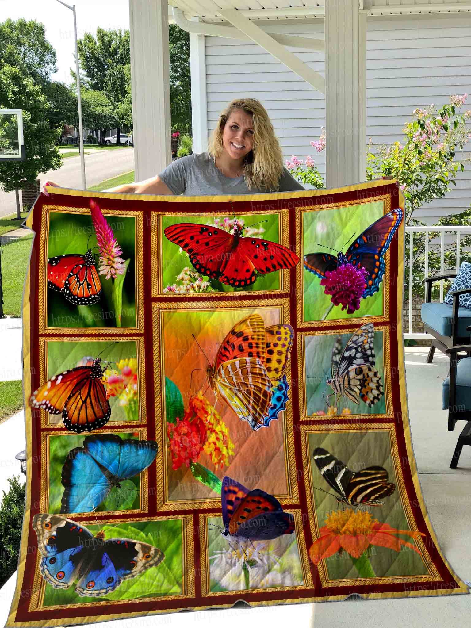 Butterfly Beautiful Nature Quilt Blanket Christmas Christmas Gifts Merry Christmas Holiday Gifts Gift Dhc03011658Dd