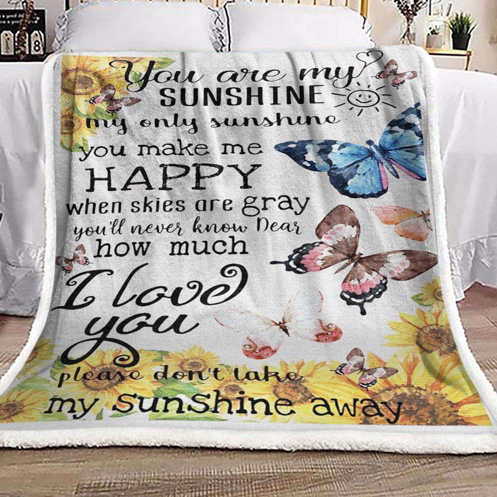 Butterfly Sherpa Fleece Blanket