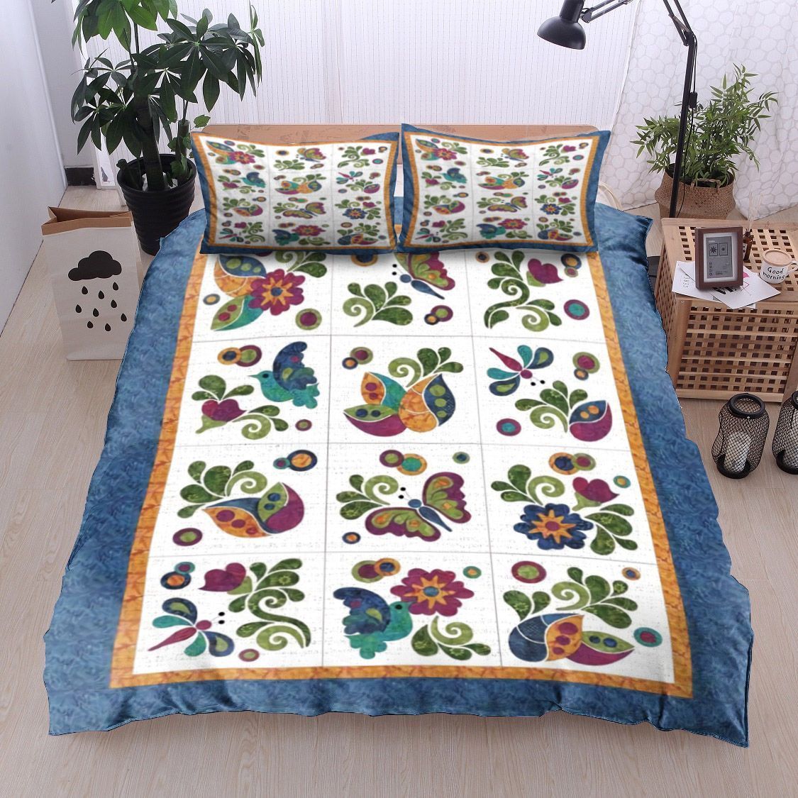 Butterfly Bird Flower Bedding Set