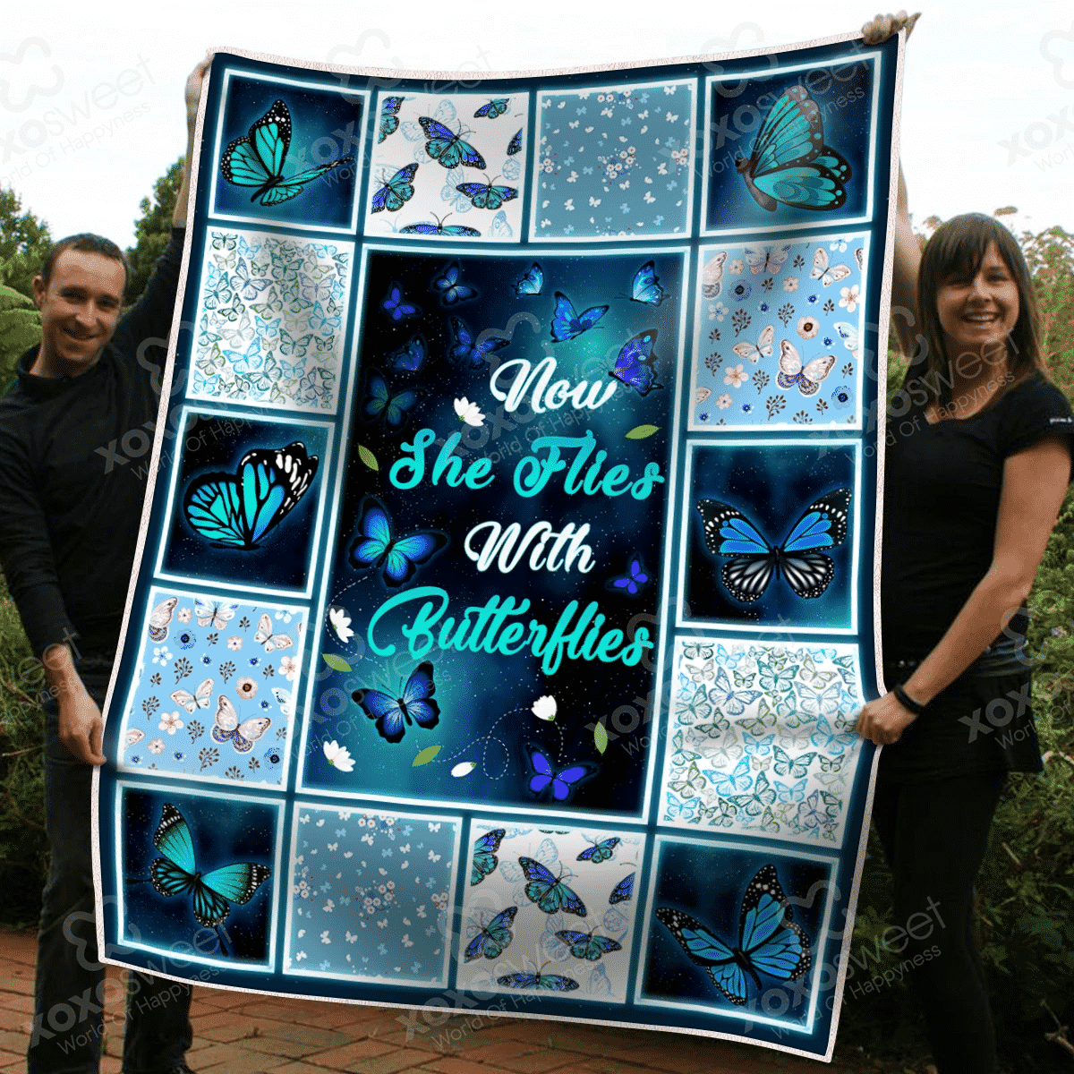 Butterfly Bitting My Lips Quilt Blanket DHC020120453TD