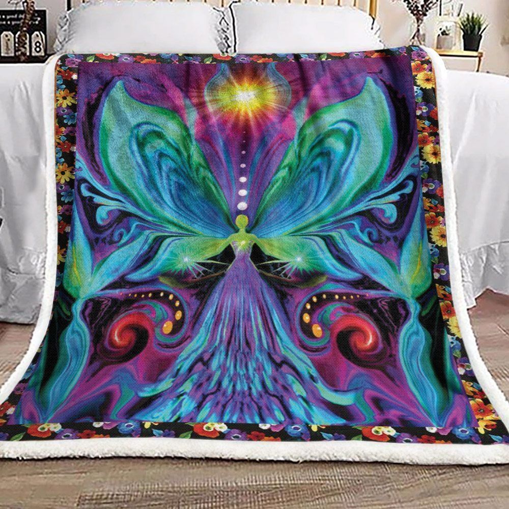 Butterfly Sherpa Fleece Blanket