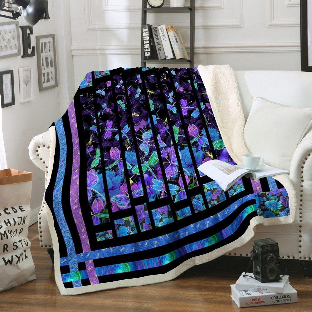Butterfly Sherpa Fleece Blanket