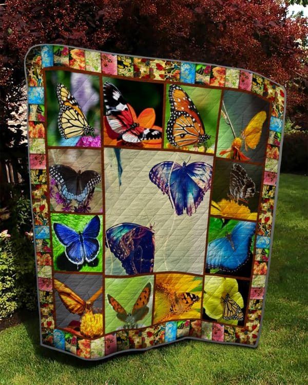 Butterfly Blue Butterflies Chasing Quilt Blanket DHC3112517TD