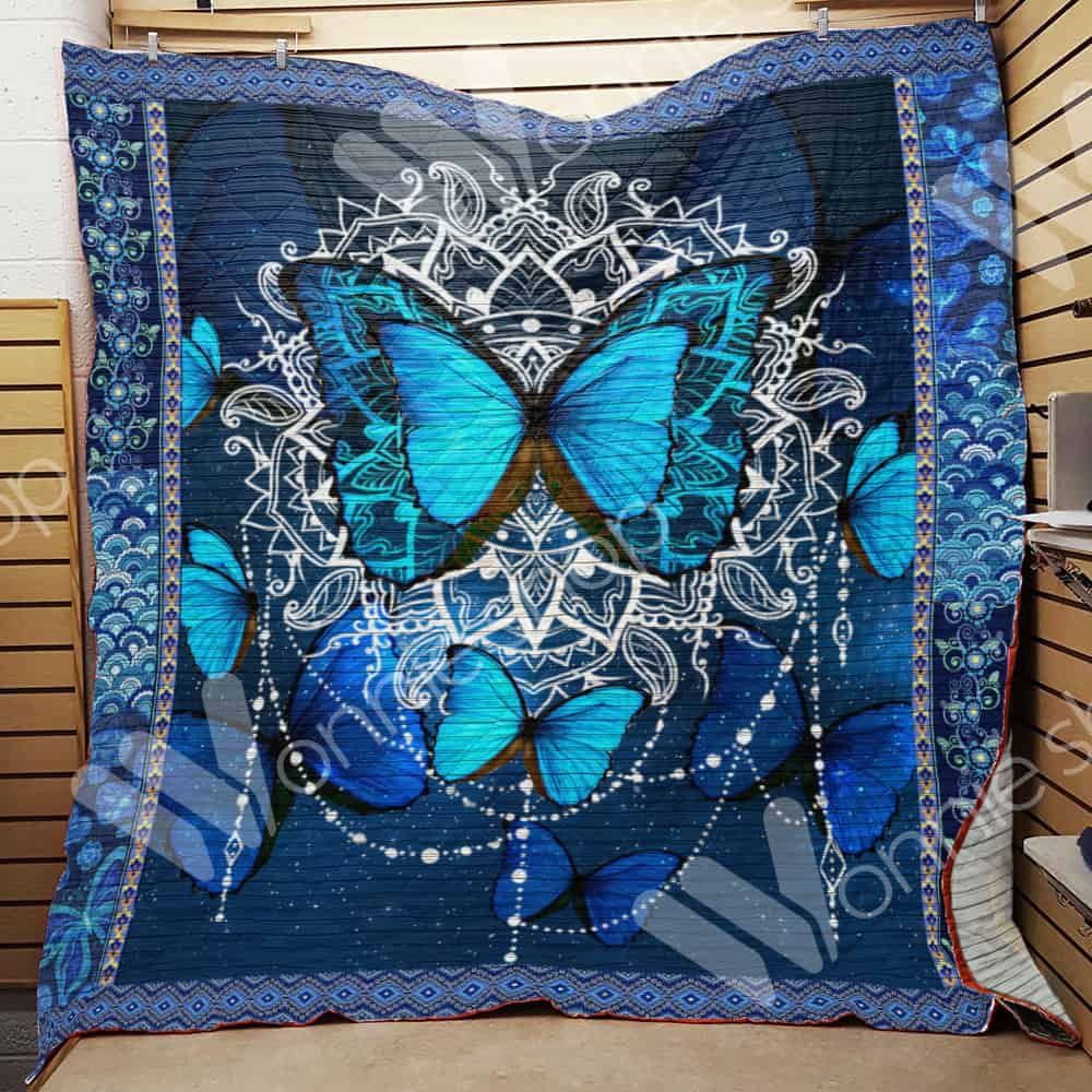Butterfly Blue Butterfly Quilt Blanket DHC3112650TD