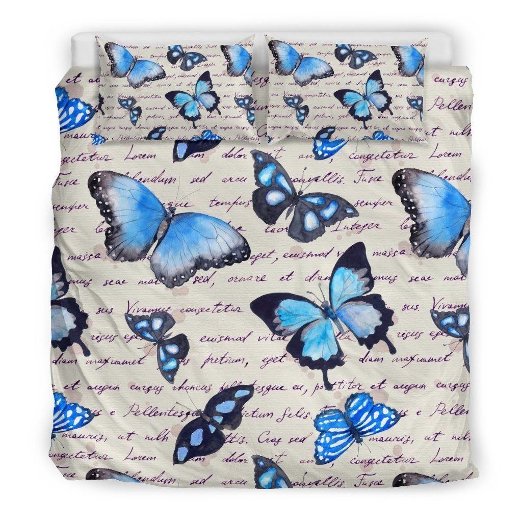 Butterfly Blue Bedding Set