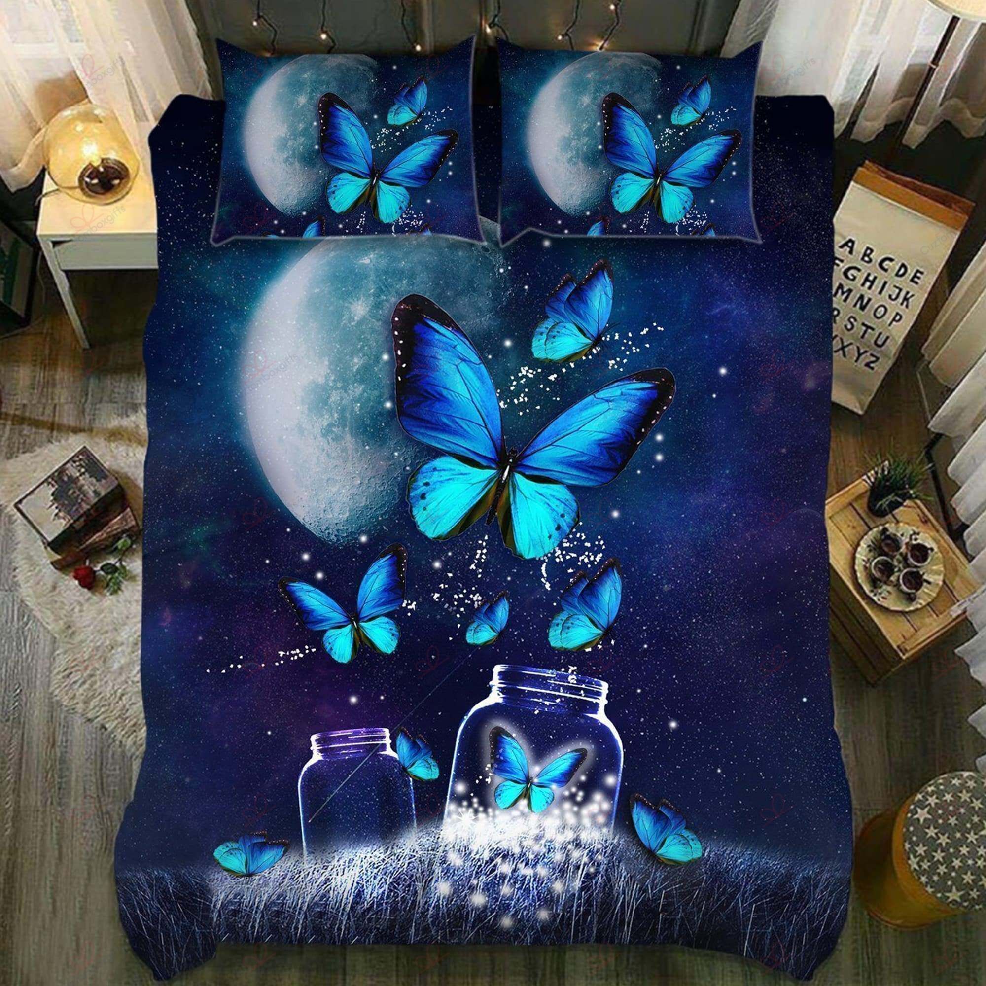 Butterfly Blue Bedding Set