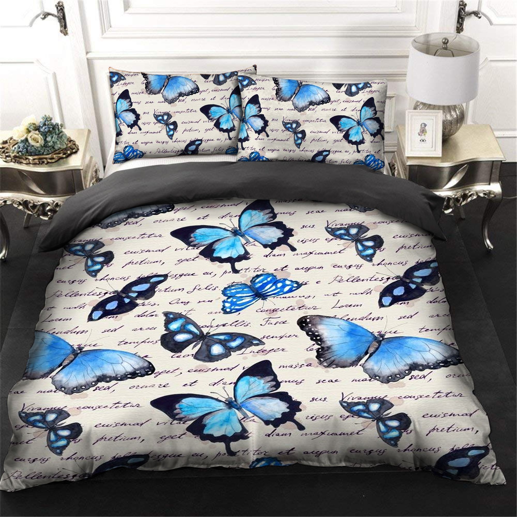Butterfly Blue Bedding Set