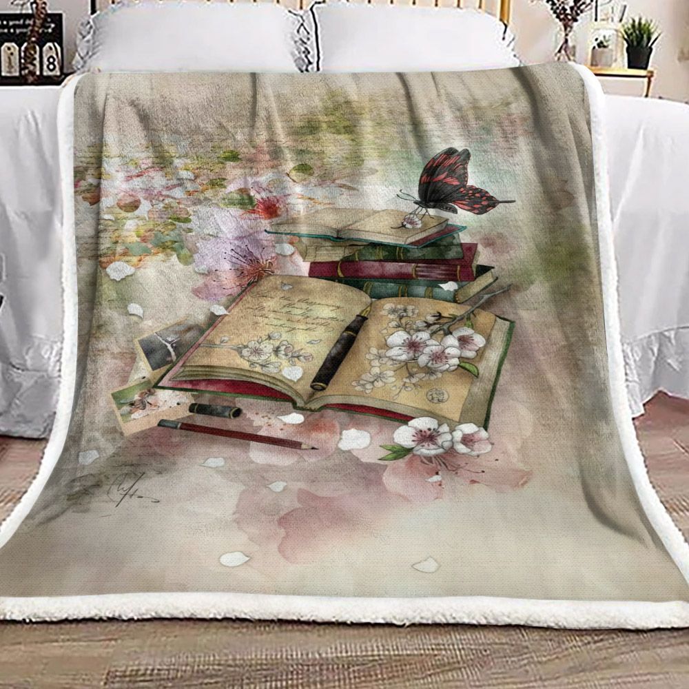 Butterfly Book Sherpa Fleece Blanket