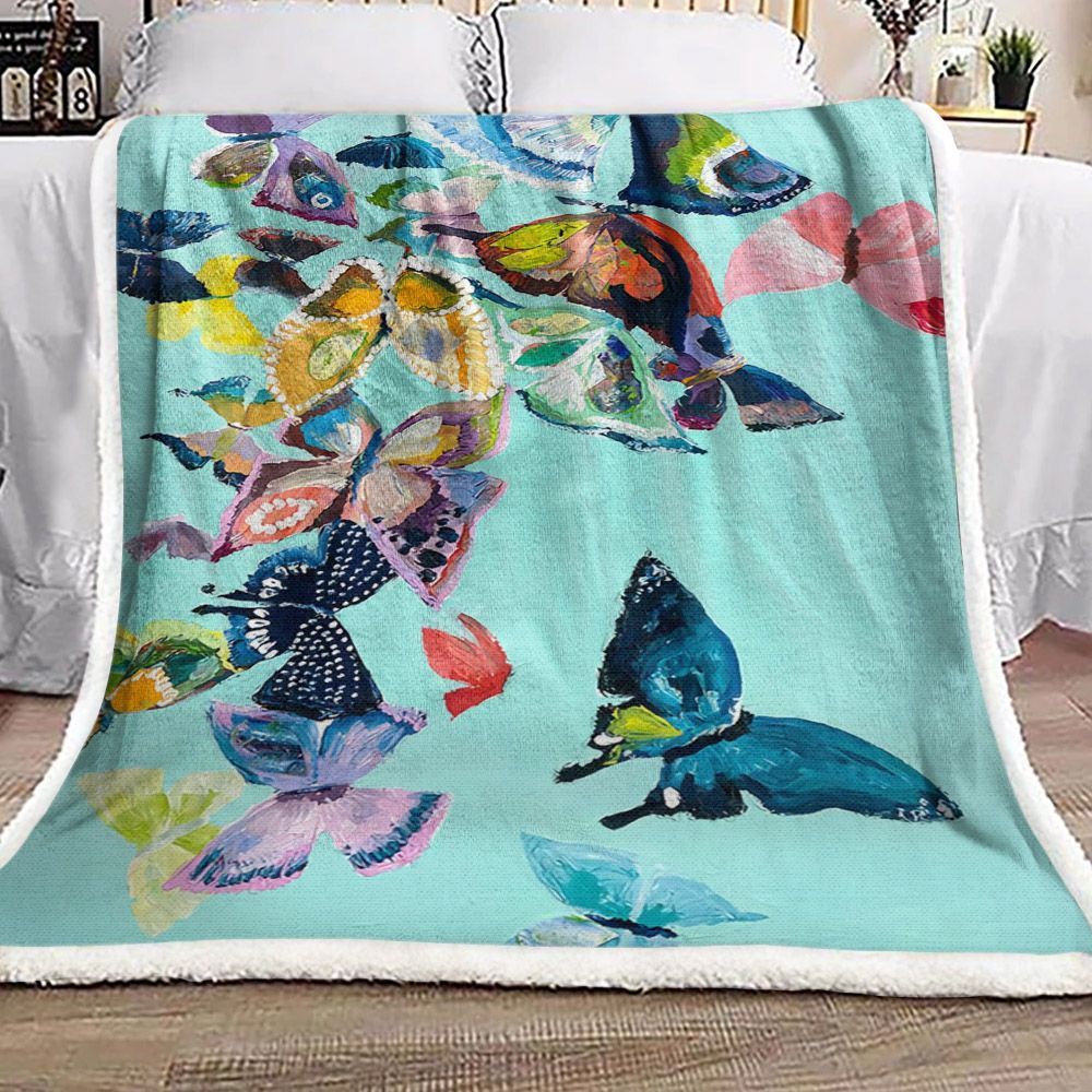 Butterfly Sherpa Fleece Blanket