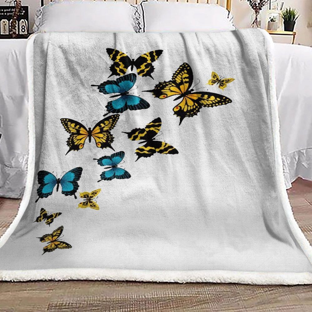 Butterfly Sherpa Fleece Blanket