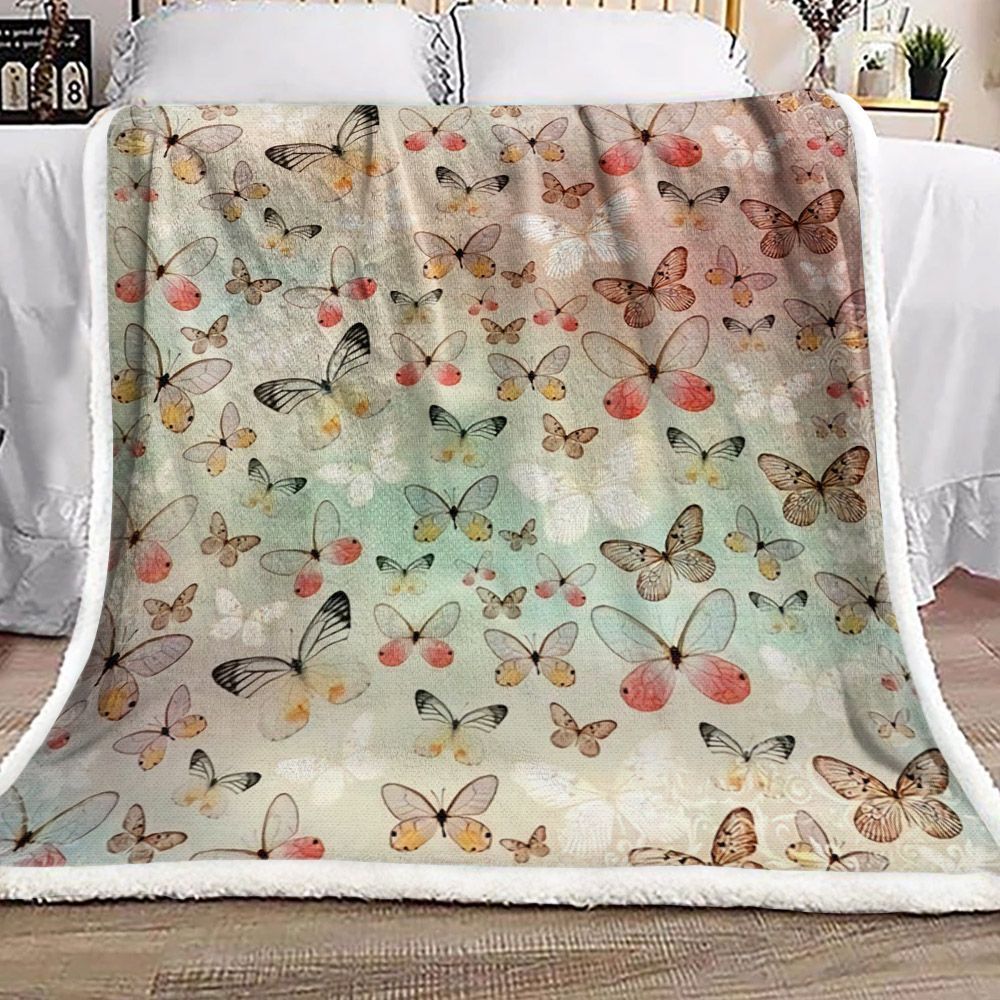 Butterfly Sherpa Fleece Blanket