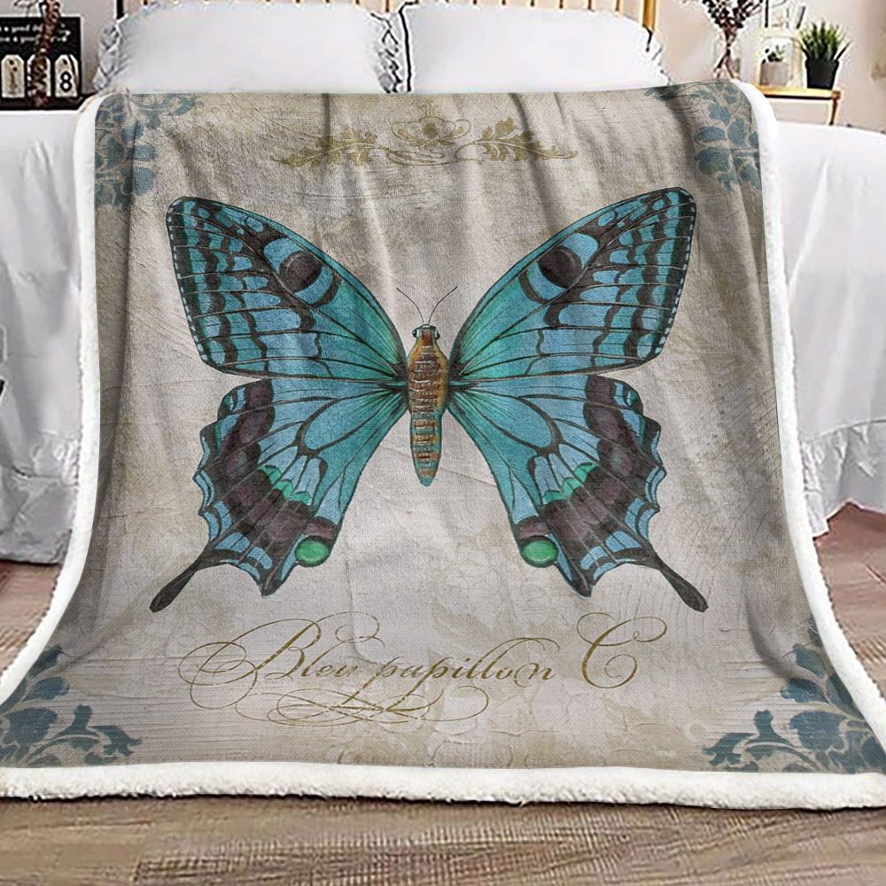 Butterfly Sherpa Fleece Blanket