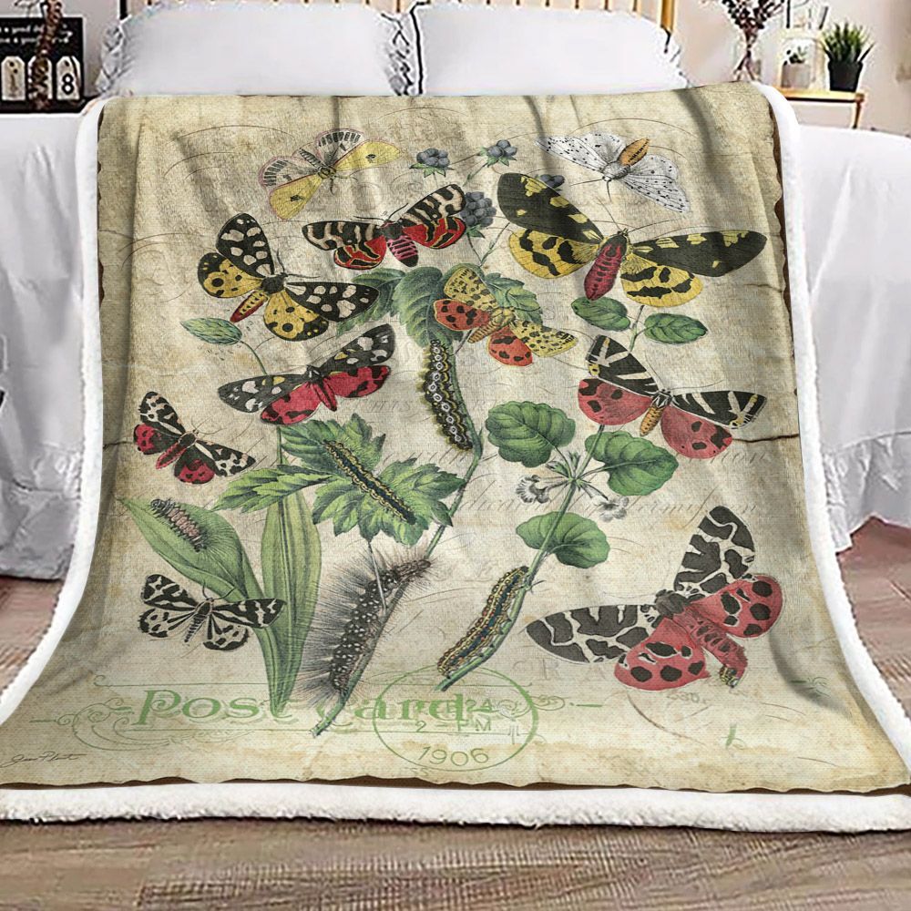 Butterfly Sherpa Fleece Blanket