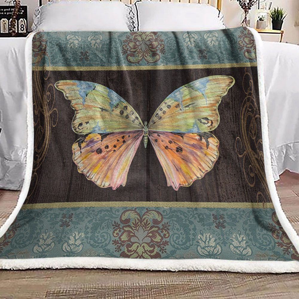 Butterfly Sherpa Fleece Blanket