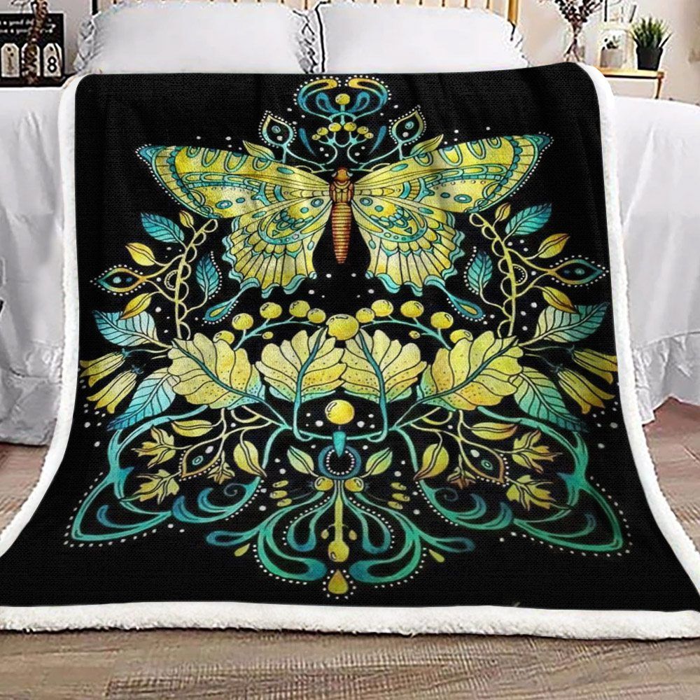Butterfly Sherpa Fleece Blanket