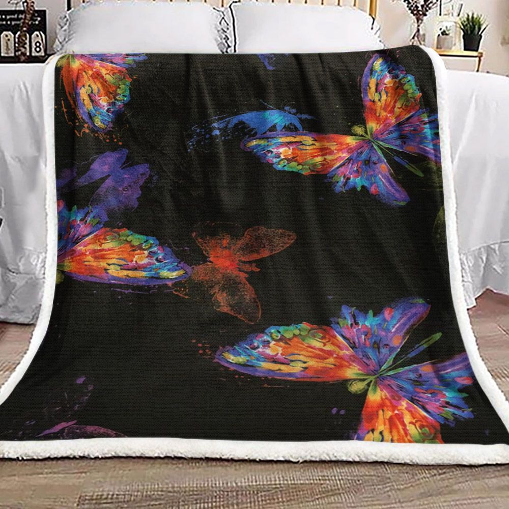 Butterfly Sherpa Fleece Blanket