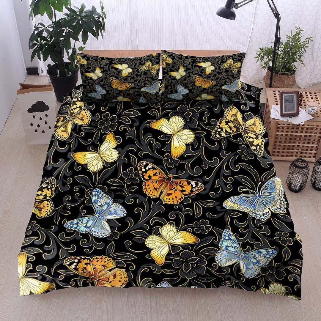 Butterfly Twin Queen King Cotton Bed Sheets Spread Comforter Bedding Set