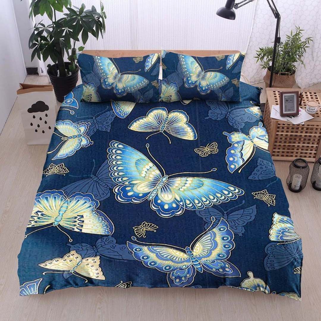 Butterfly Cotton Bed Sheets Spread Comforter Duvet Cover Cotton Bed Sheets Spread Comforter Bedding Set