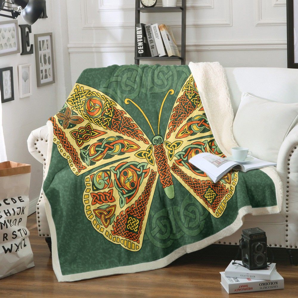 Butterfly Celtic Sherpa Fleece Blanket