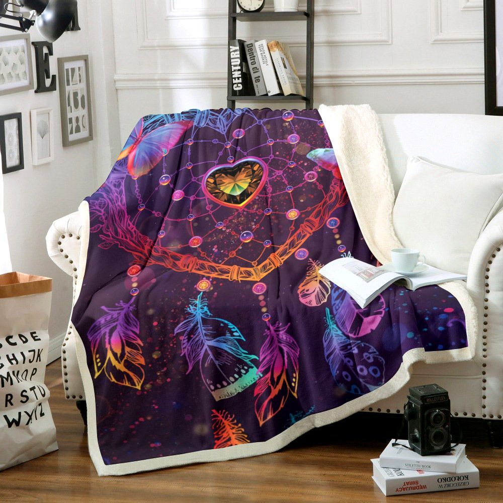 Butterfly Sherpa Fleece Blanket