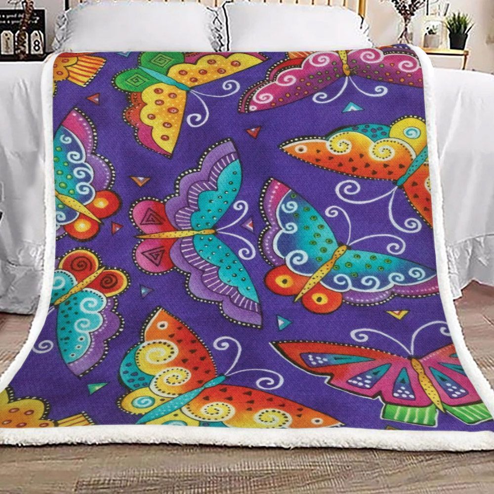 Butterfly Sherpa Fleece Blanket
