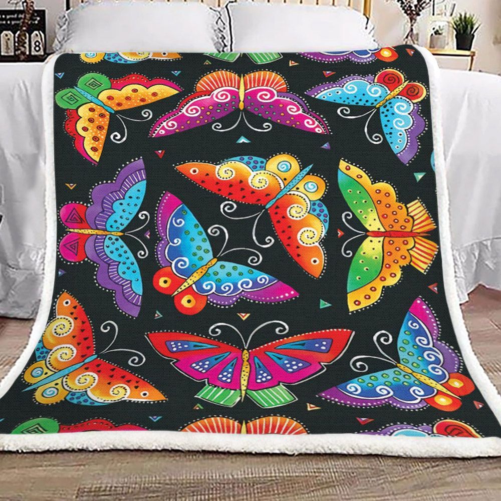 Butterfly Sherpa Fleece Blanket