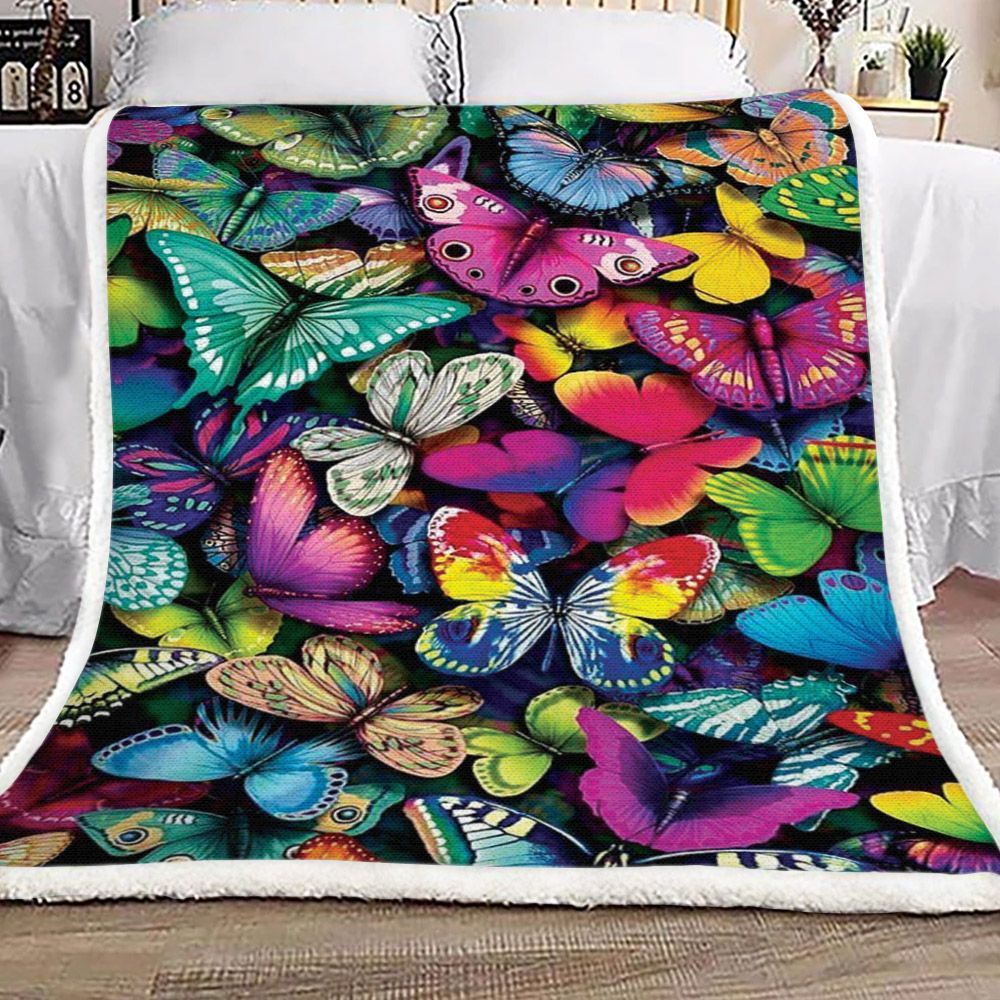 Butterfly Sherpa Fleece Blanket