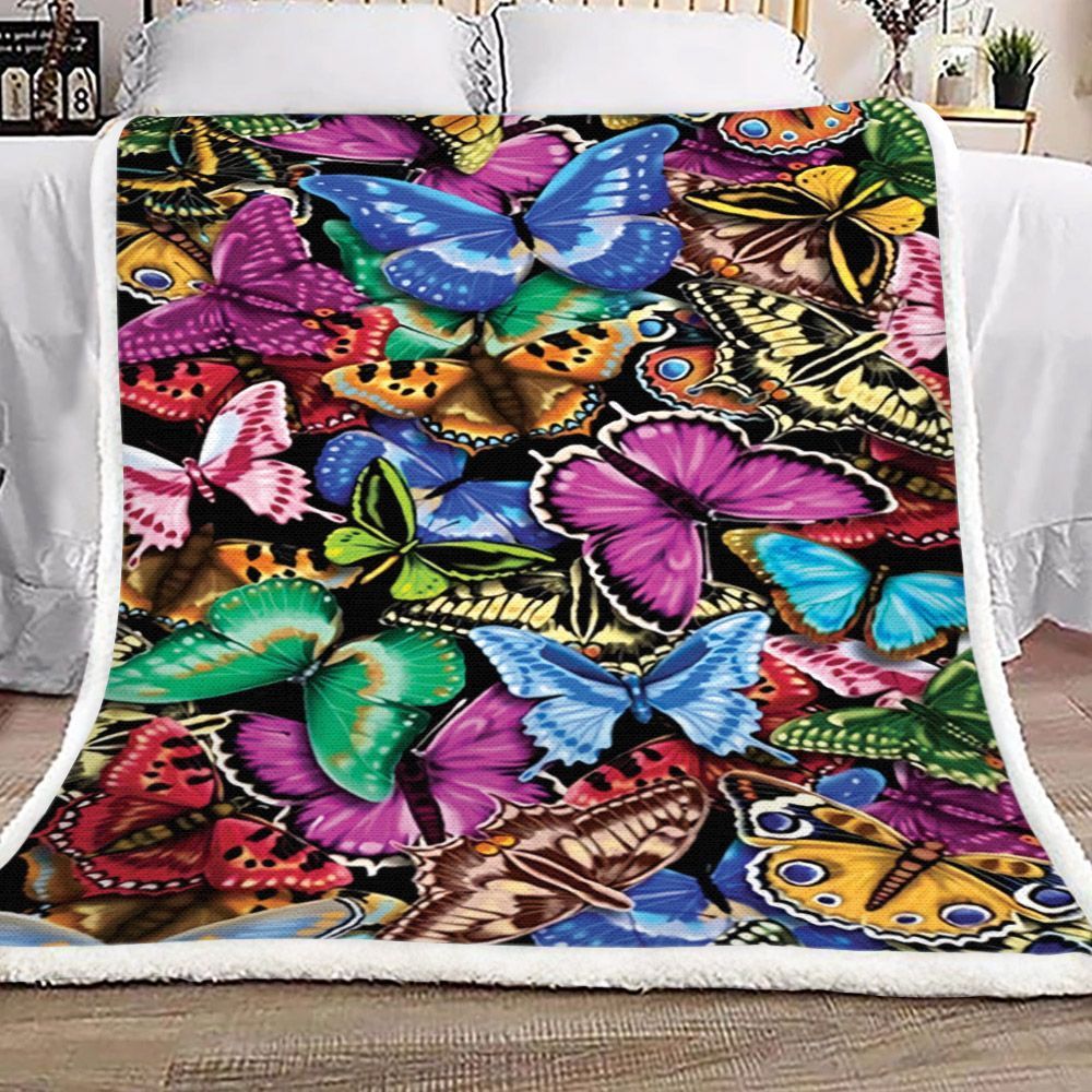 Butterfly Sherpa Fleece Blanket