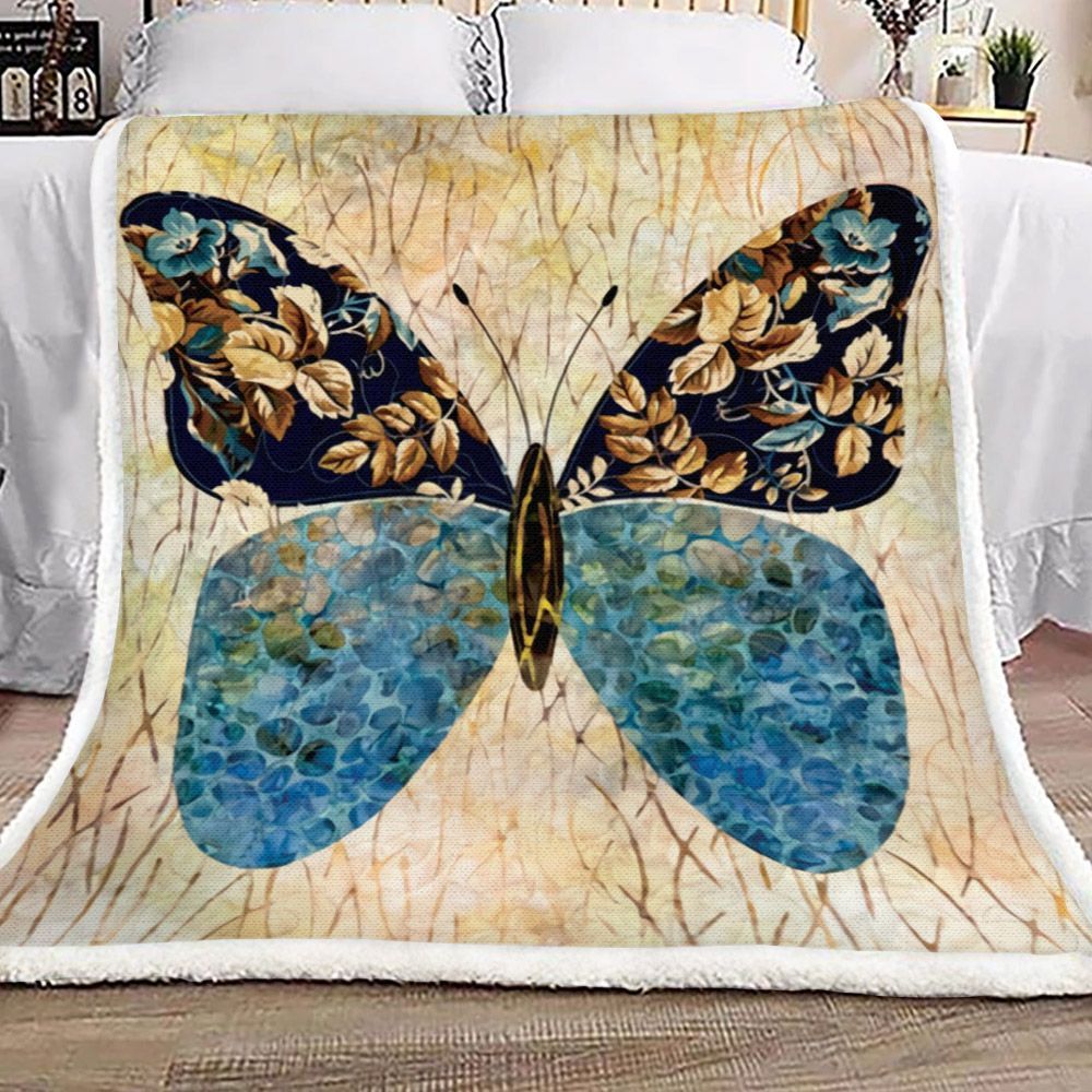 Butterfly Sherpa Fleece Blanket