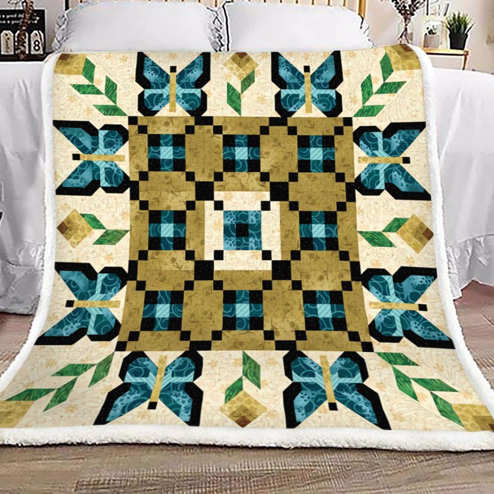 Butterfly Sherpa Fleece Blanket