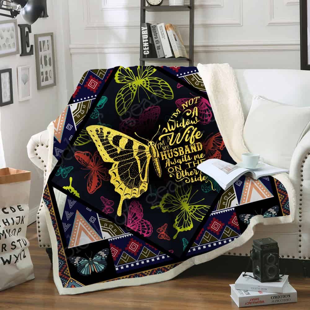 Butterfly Sherpa Fleece Blanket