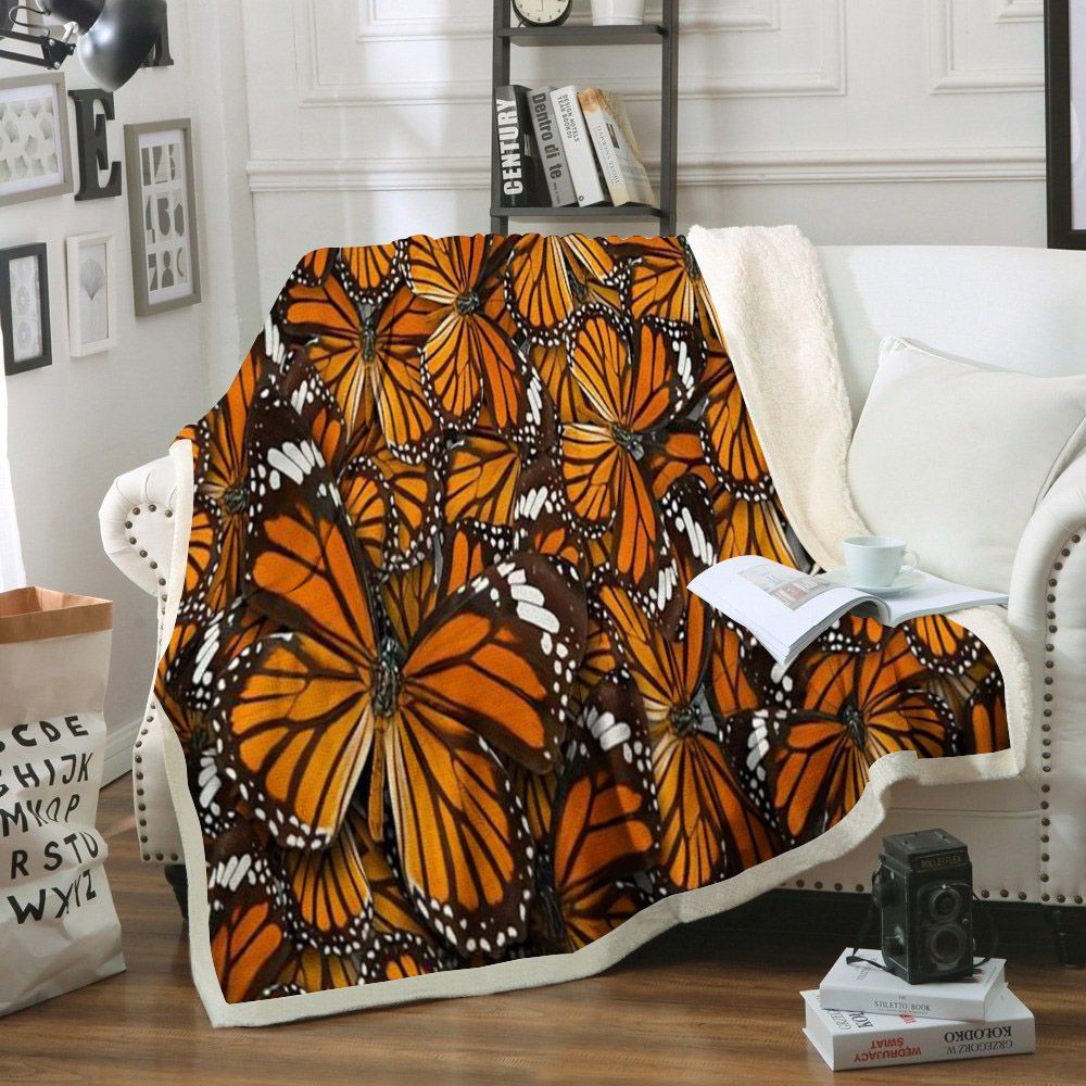 Butterfly Sherpa Fleece Blanket