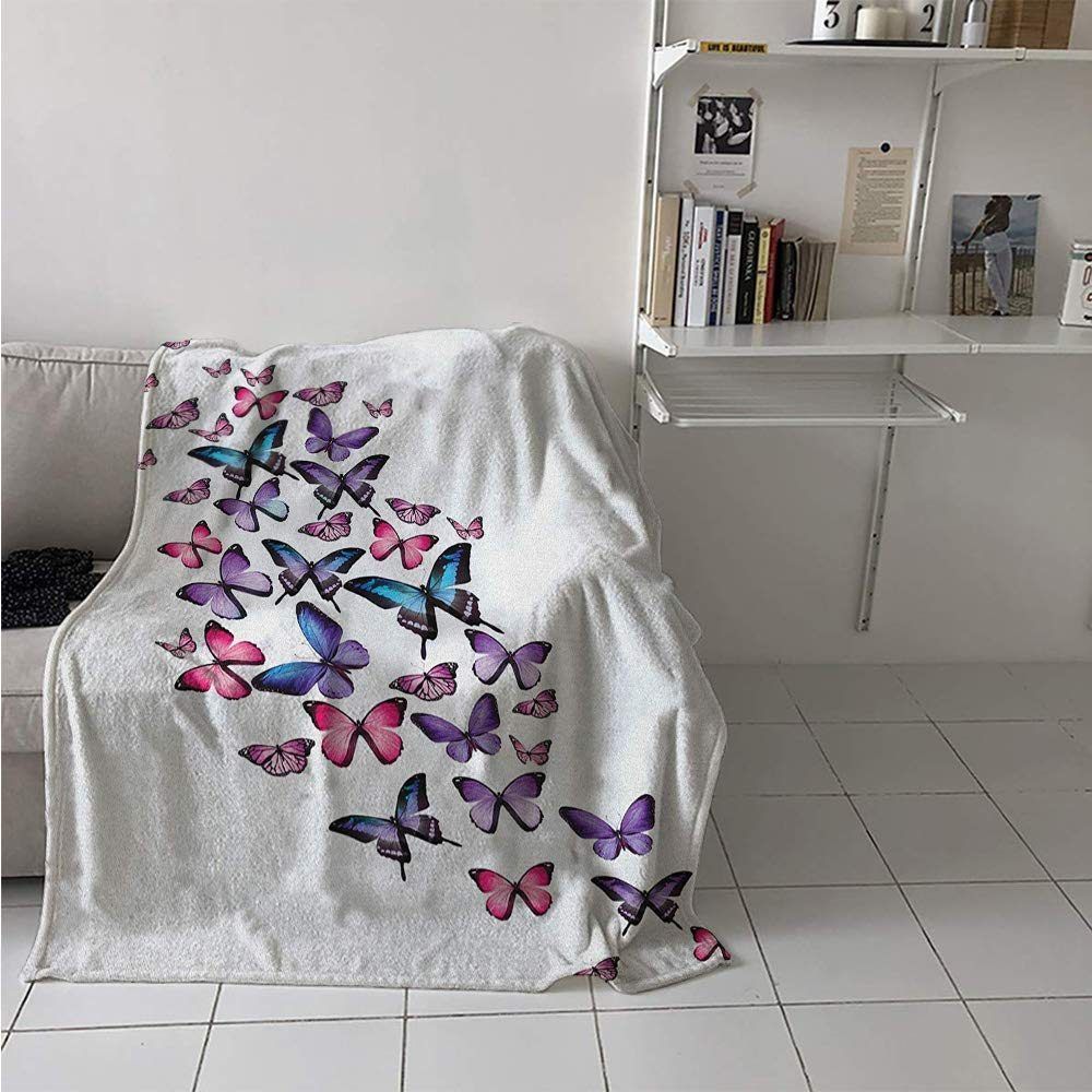 Butterfly Sherpa Fleece Blanket