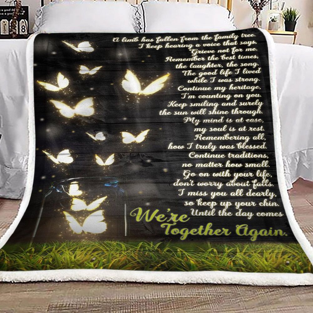 Butterfly Sherpa Fleece Blanket