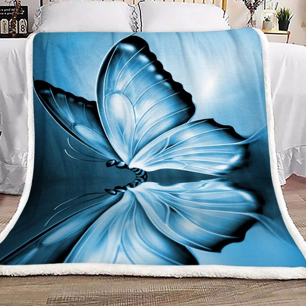Butterfly Sherpa Fleece Blanket