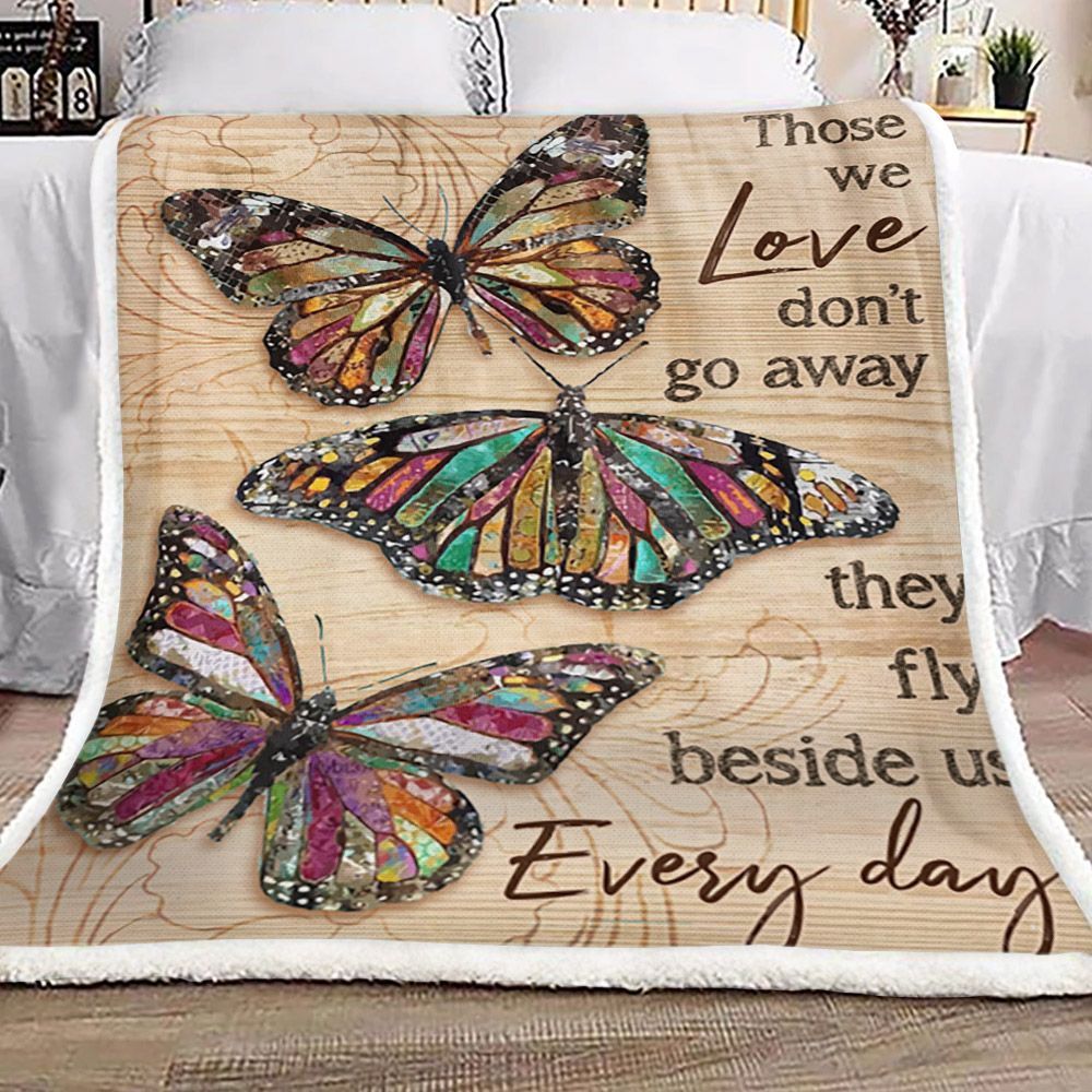 Butterfly Sherpa Fleece Blanket