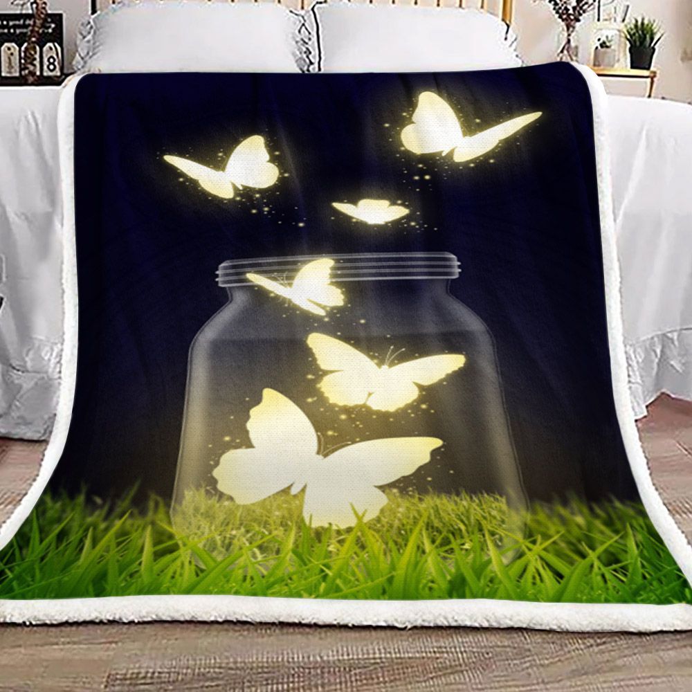 Butterfly Sherpa Fleece Blanket