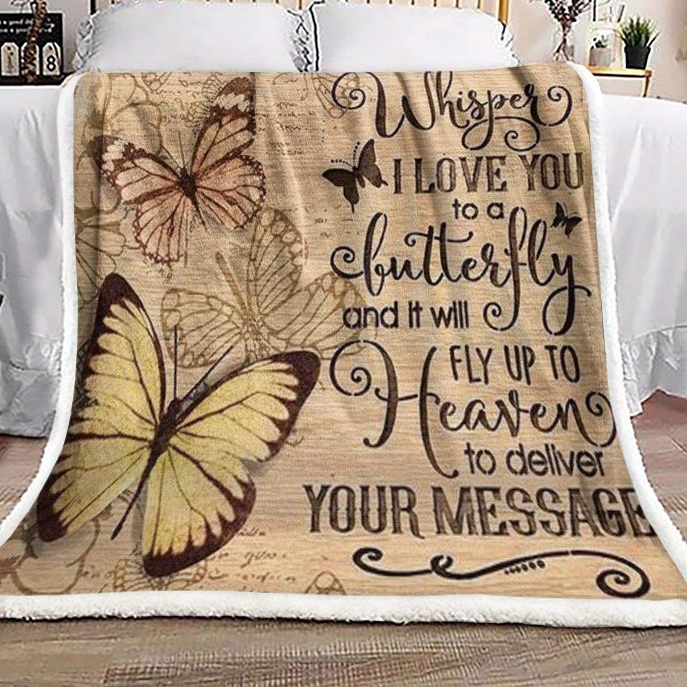 Butterfly Sherpa Fleece Blanket