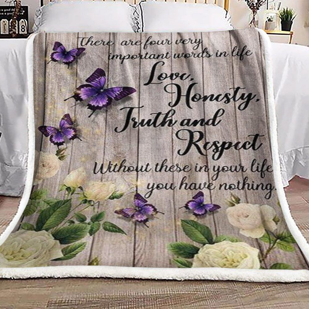 Butterfly Sherpa Fleece Blanket