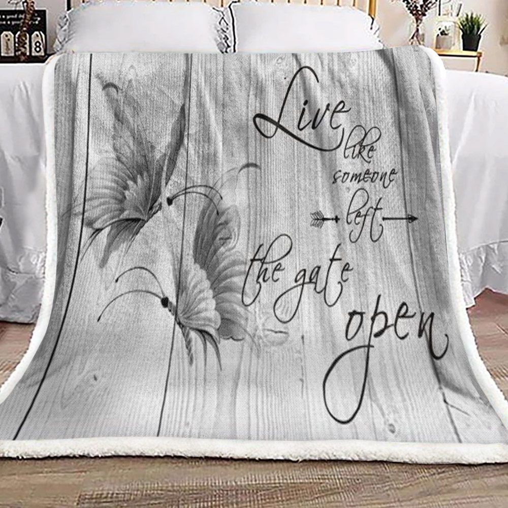 Butterfly Sherpa Fleece Blanket
