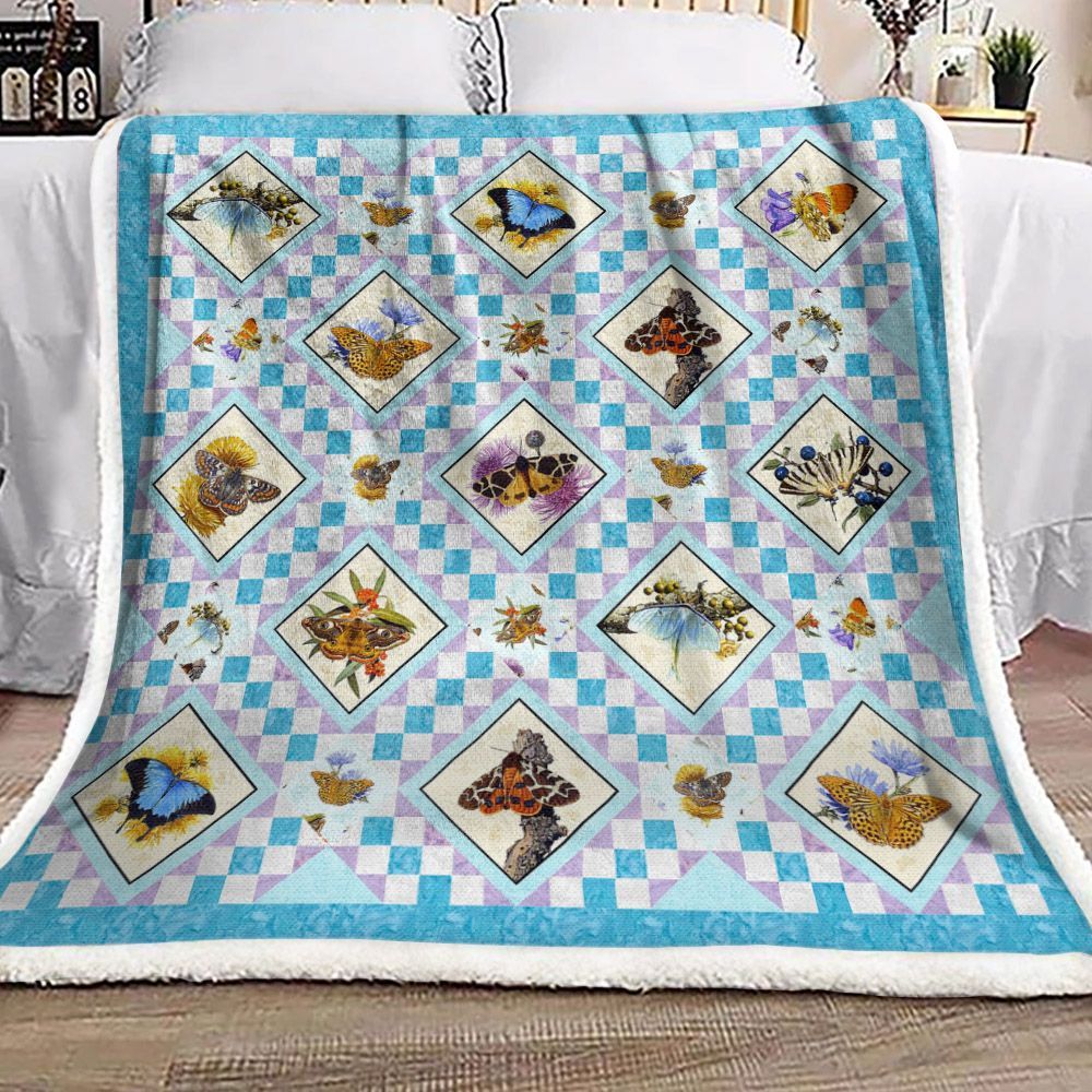 Butterfly Sherpa Fleece Blanket