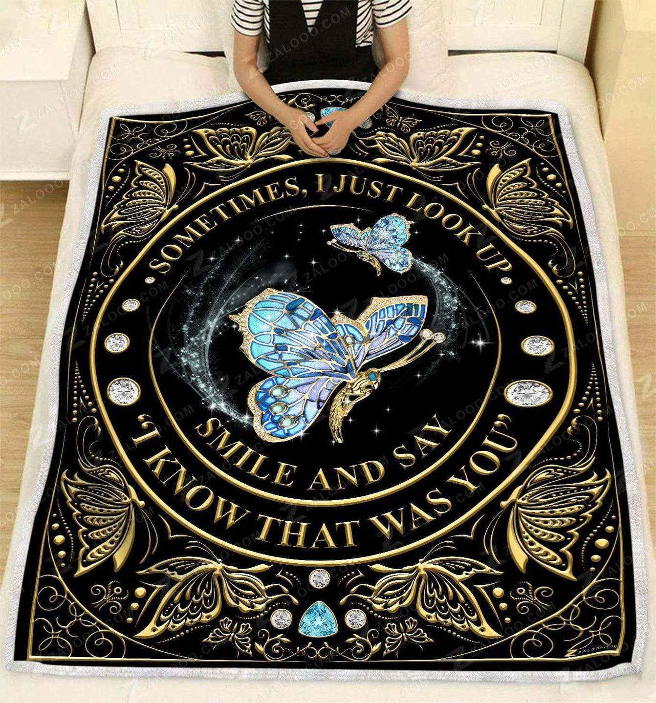 Butterfly Sherpa Fleece Blanket