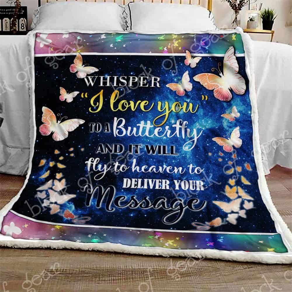 Butterfly Sherpa Fleece Blanket