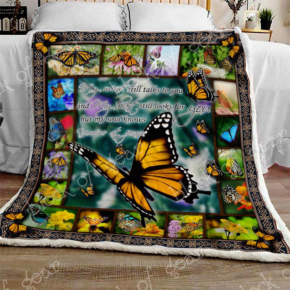 Butterfly Sherpa Fleece Blanket